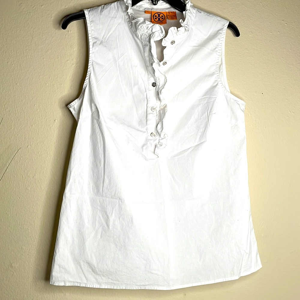 Tory Burch White Sleeveless Blouse